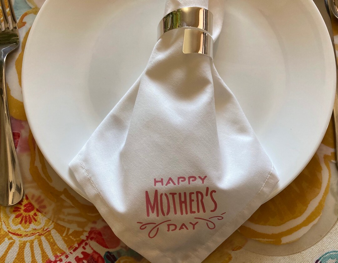 Mothers Day Napkins / Napkins / Cotton Napkins / Table Decor / Etsy
