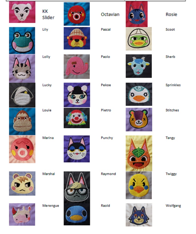 Animal crossing custom villager machine embroidery design  etsy