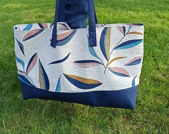 Grand sac de plage, sac cabas, fourre tout 44x33x10 avec pochette intérieure amovible