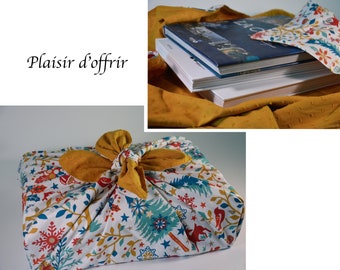 Furoshiki Weihnachten Reversible Geschenkverpackung Stoffe