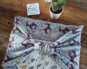 Furoshiki Christmas Reversible Gift Wrap Fabrics