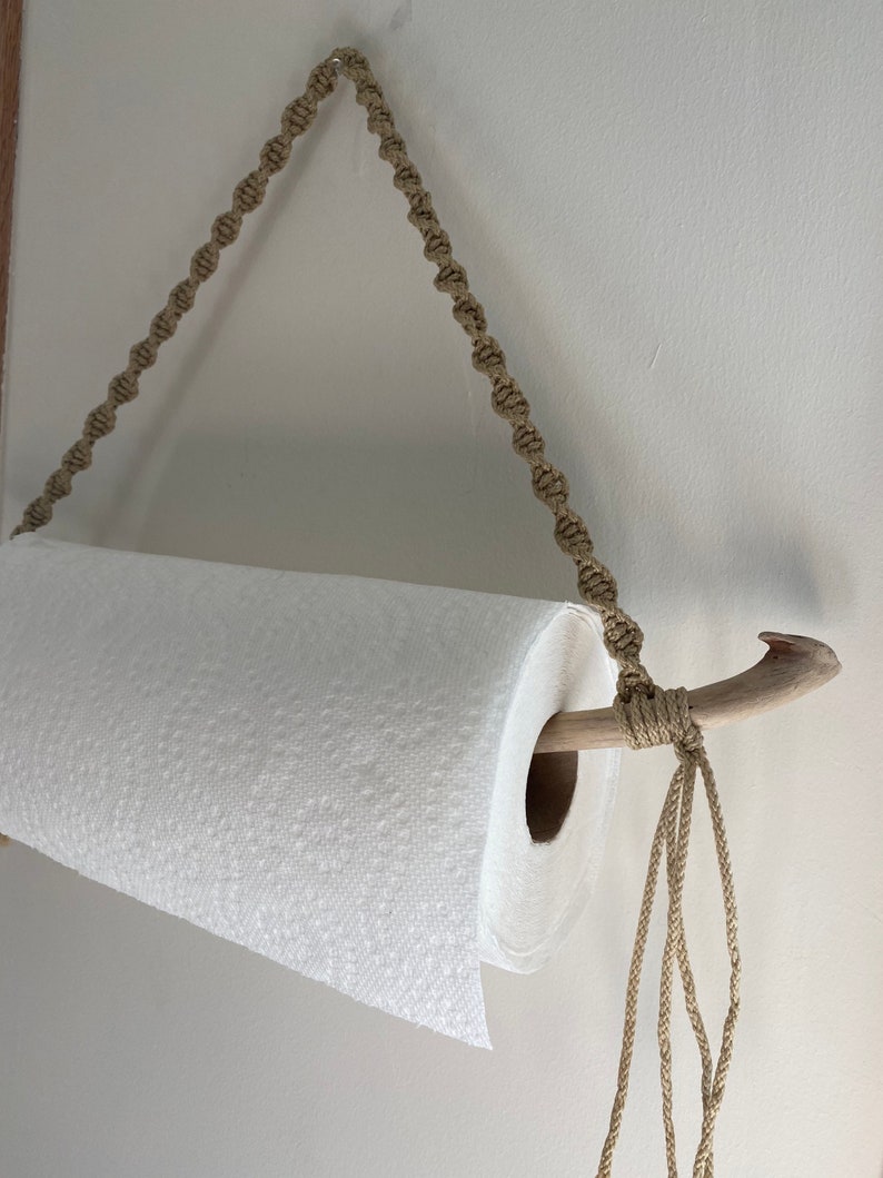 Macrame Paper Towel Holder Boho Paper Towel Holder Drift Etsy