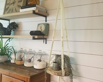 wood slice plant hanger | indoor planter | medium size plant hanger | indoor garden | plant holder | wood plant holder | Christmas gift