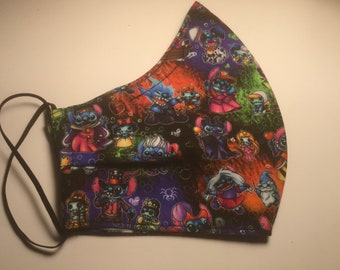 Wicked Stitchery Reusable Washable 100% Cotton Face Mask With Adjustable Removable Nose Wire