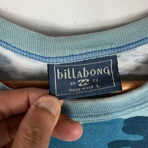 Selten Vintage 90er Jahre BILLABONG Center Logo Blau Camouflage Made In Fidschi Surfen T-Shirt Große Größe Bild 7