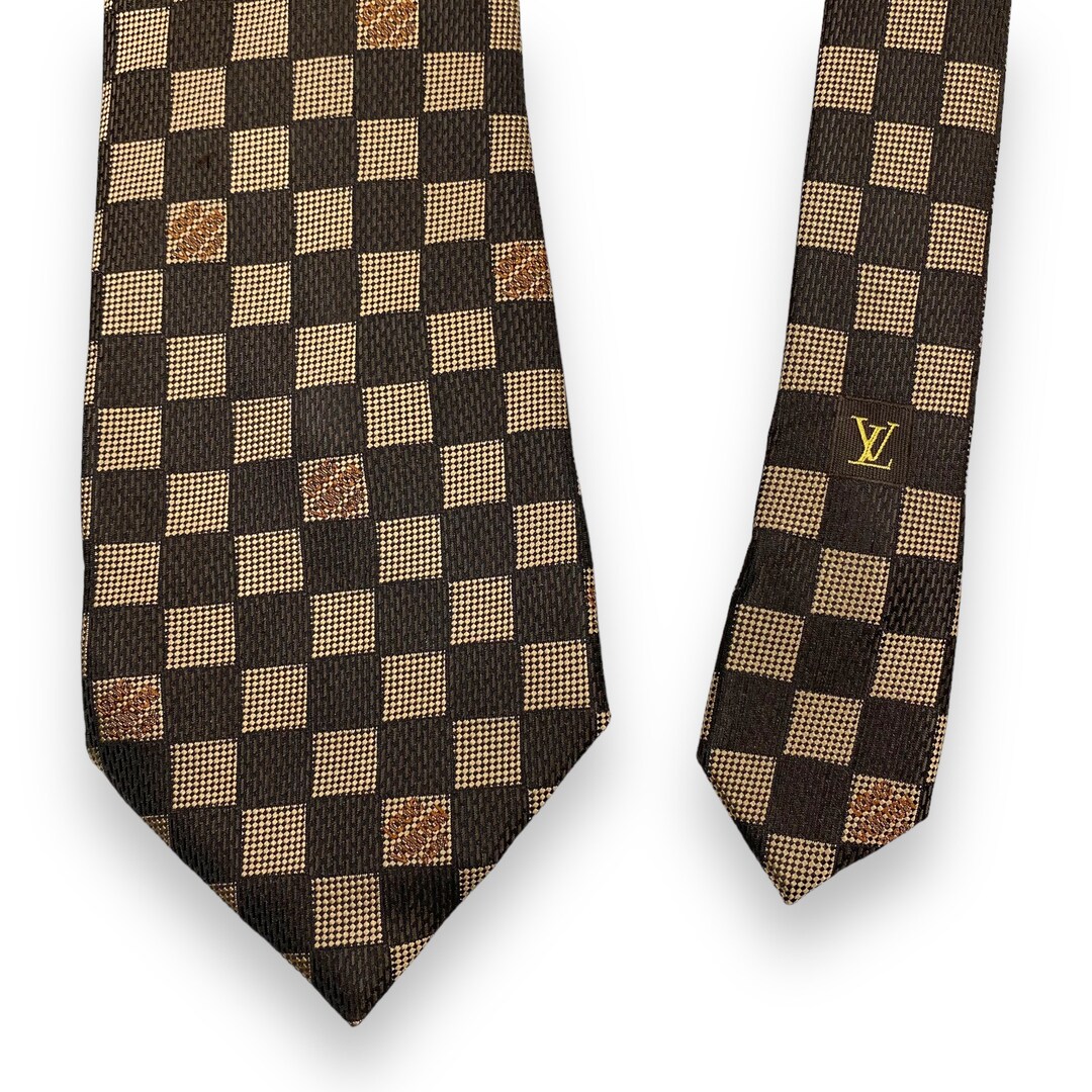 louis vuitton brown tie