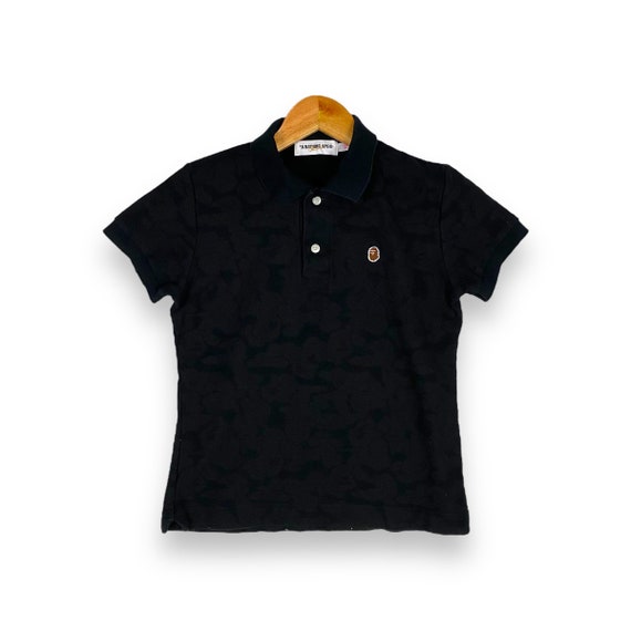 Rare BAPE Classic Black Fullprint Camo Polo Shirt Made in JAPAN Women Extra Small Size Etsy UK