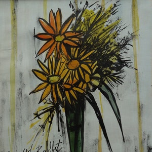 Fine Abstract Expressionist Unique Painting - Vase, Marked & Signed, Bernard Buffet , Rare find, Contemporary art
