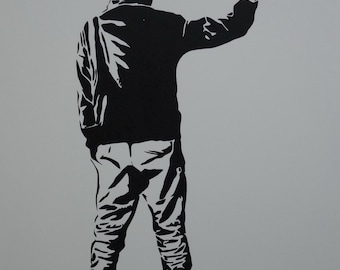 DEATH NYC Hand Signed Street Art Print Large Framed 16x20in With