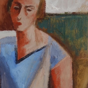 Fine French Cubism Picasso era original portrait of a woman painting, Signed