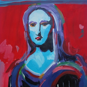 Exceptional POP ART Unique Mona Lisa Painting, signed & stamped, Peter Max after