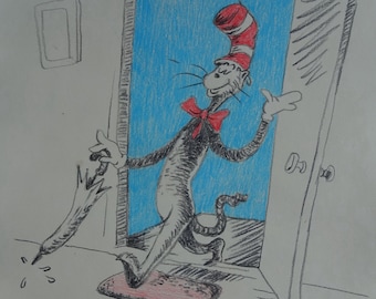 Vintage cartoon Walt Disney character study, drawing , cat