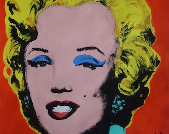Fine unique Pop Art painting – portrait, signed, Andy Warhol