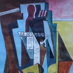 Fine art, Rare Cubist painting – portrait of a woman, signed, Pablo Picasso