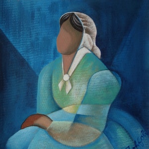 Fine Rare Cubist, tempera painting – woman, Signed – Picasso era