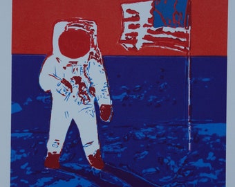 stamped and numbered Fine POP ART Astronaut Limited edition silkscreen serigraph signed Warhol