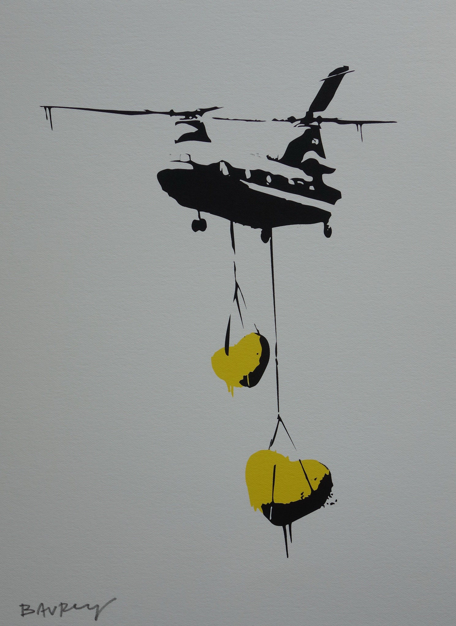 Limited Edition Pop Art Graffiti Helicopter Silkscreen