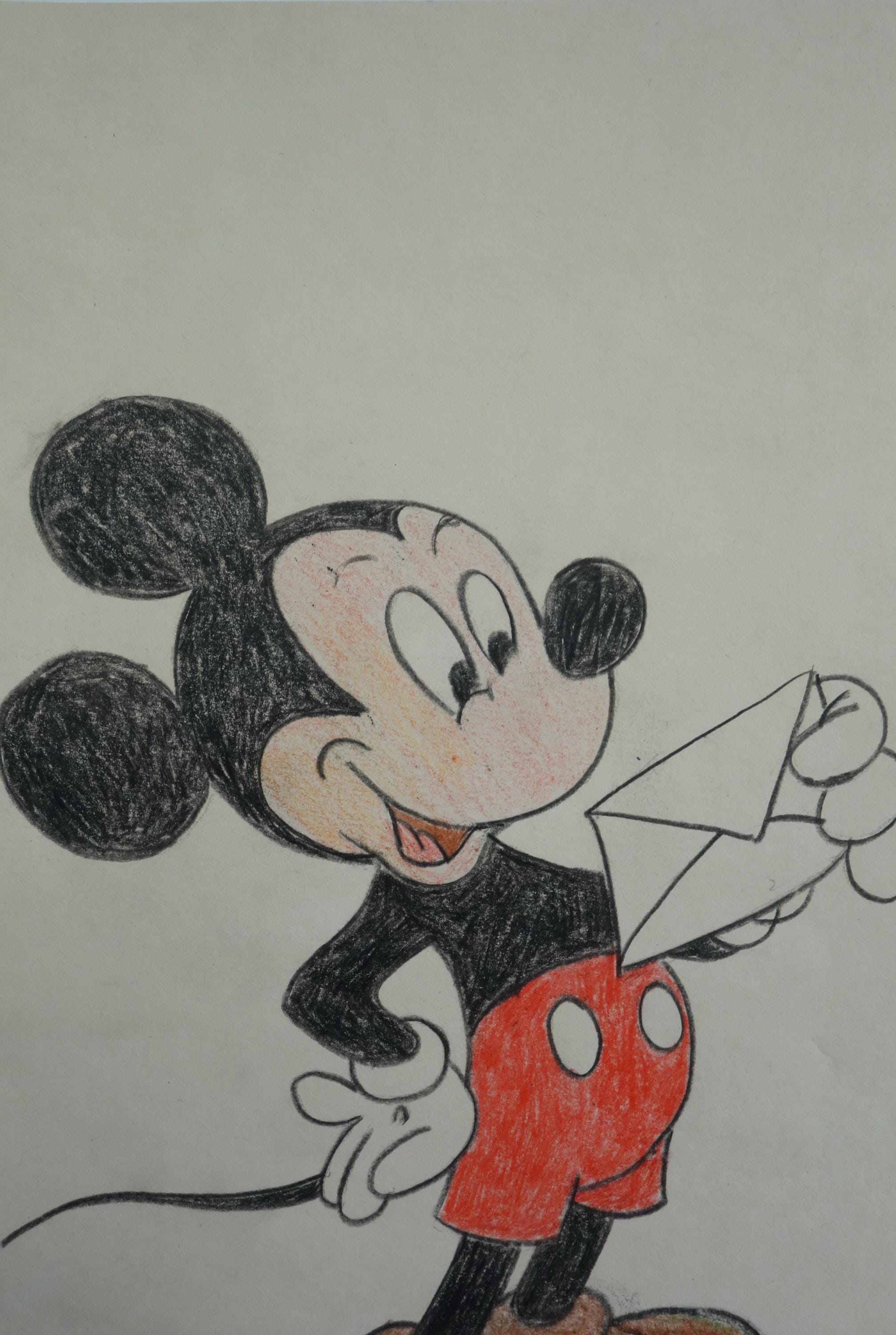 ビンテージ漫画ウォルトディズニーミッキーマウスの研究、描画 - Etsy 日本