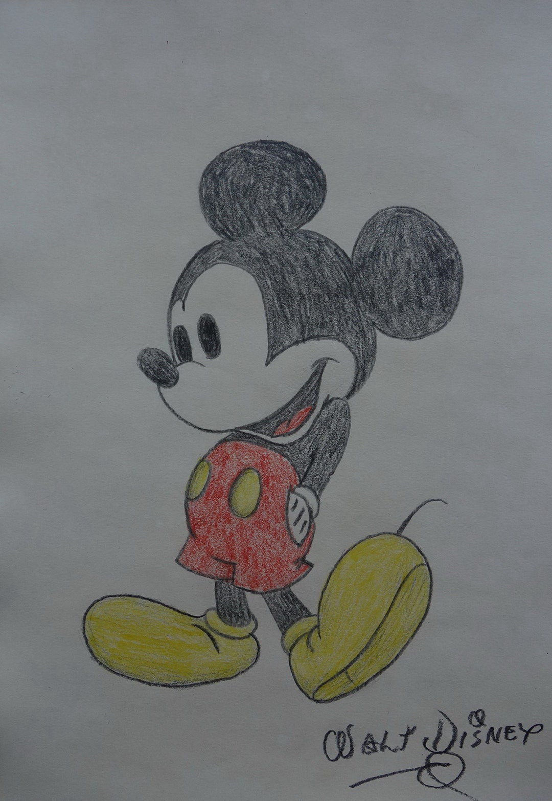 Vintage Cartoon Walt Disney Mickey Mouse Study Drawing - Etsy Vintage Cartoon Walt Disney Mickey Mouse Study Drawing - Etsy