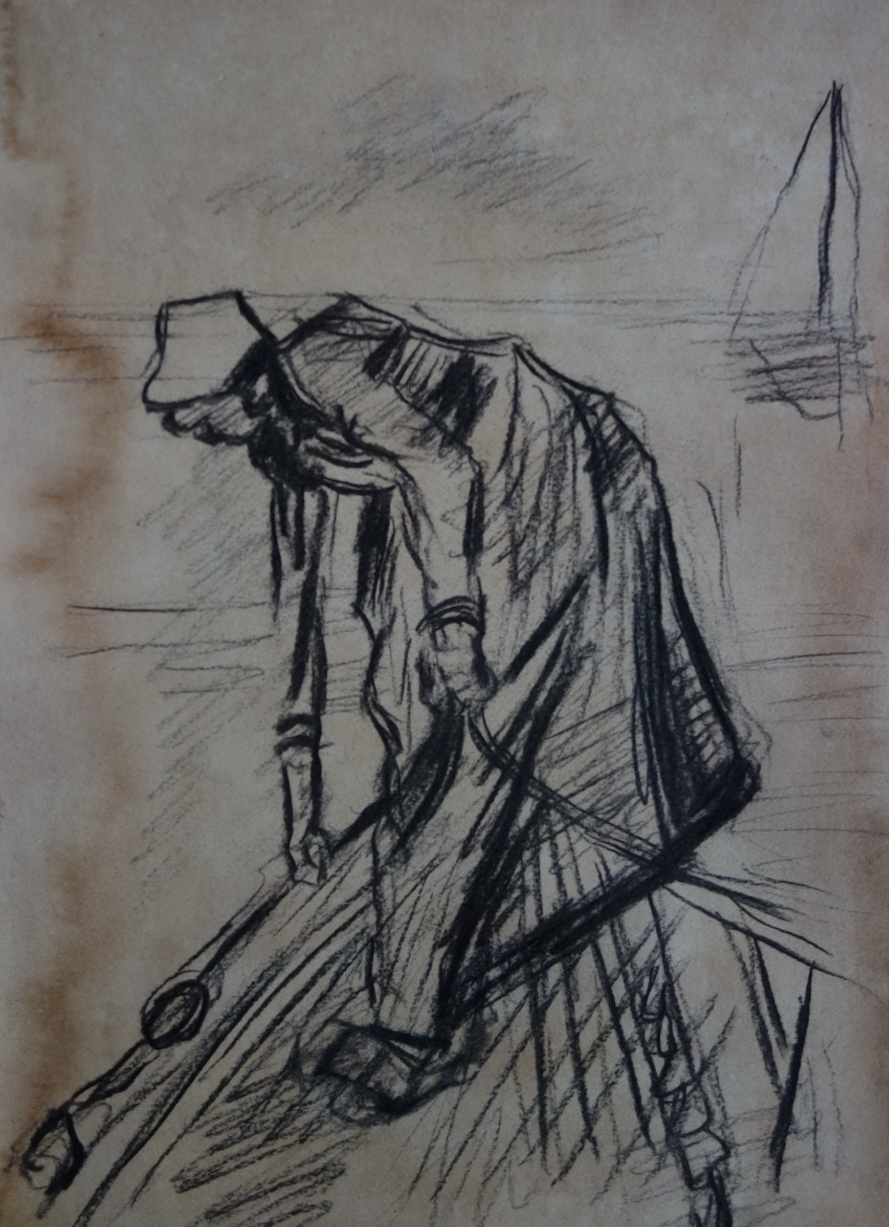 フィンセント・ファン・ゴッホ 『 朝、仕事に行く 』 原画 手書き ギャラリー印 フィンセント・ファン・ゴッホ 『 朝、仕事に行く 』 原画 手書き