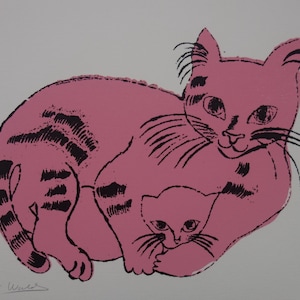 Limited edition Fine POP ART Cat Sam Silkscreen serigraph Warhol, signed, stamped and numbered