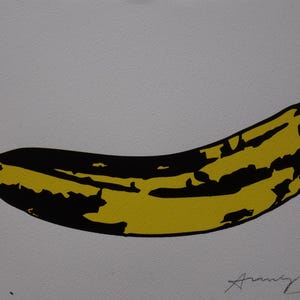 Fine POP ART Limited edition silkscreen serigraph - banana, Warhol, signed, stamped and numbered