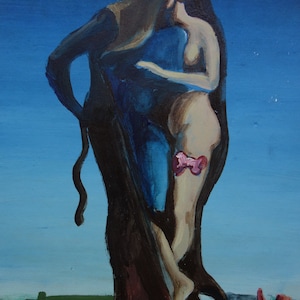 Fine art, Rare Surrealism painting – landscape, signed, Max Ernst
