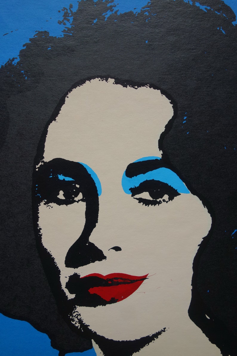 Fine POP ART Limited edition silkscreen serigraph Elizabeth Taylor, Warhol, signed, stamped and numbered image 3