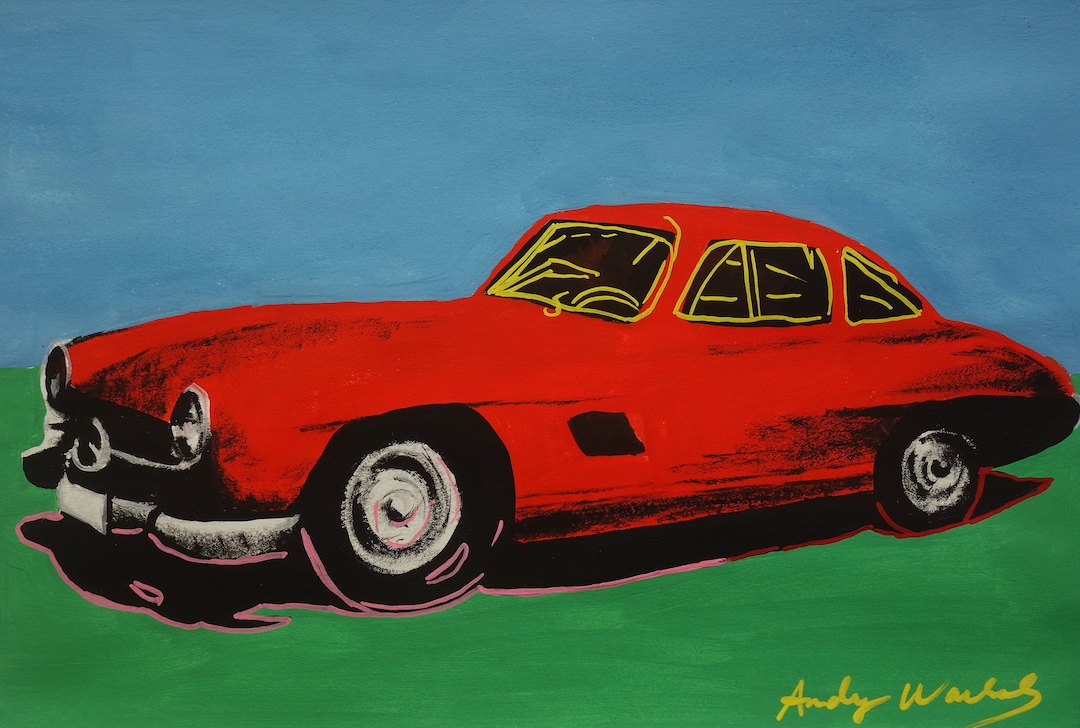 素晴らしいユニークなポップアートの絵画 – 車、署名入り、アンディ