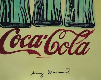 素晴らしいユニークなポップアートの絵画 - コカコーラのボトル