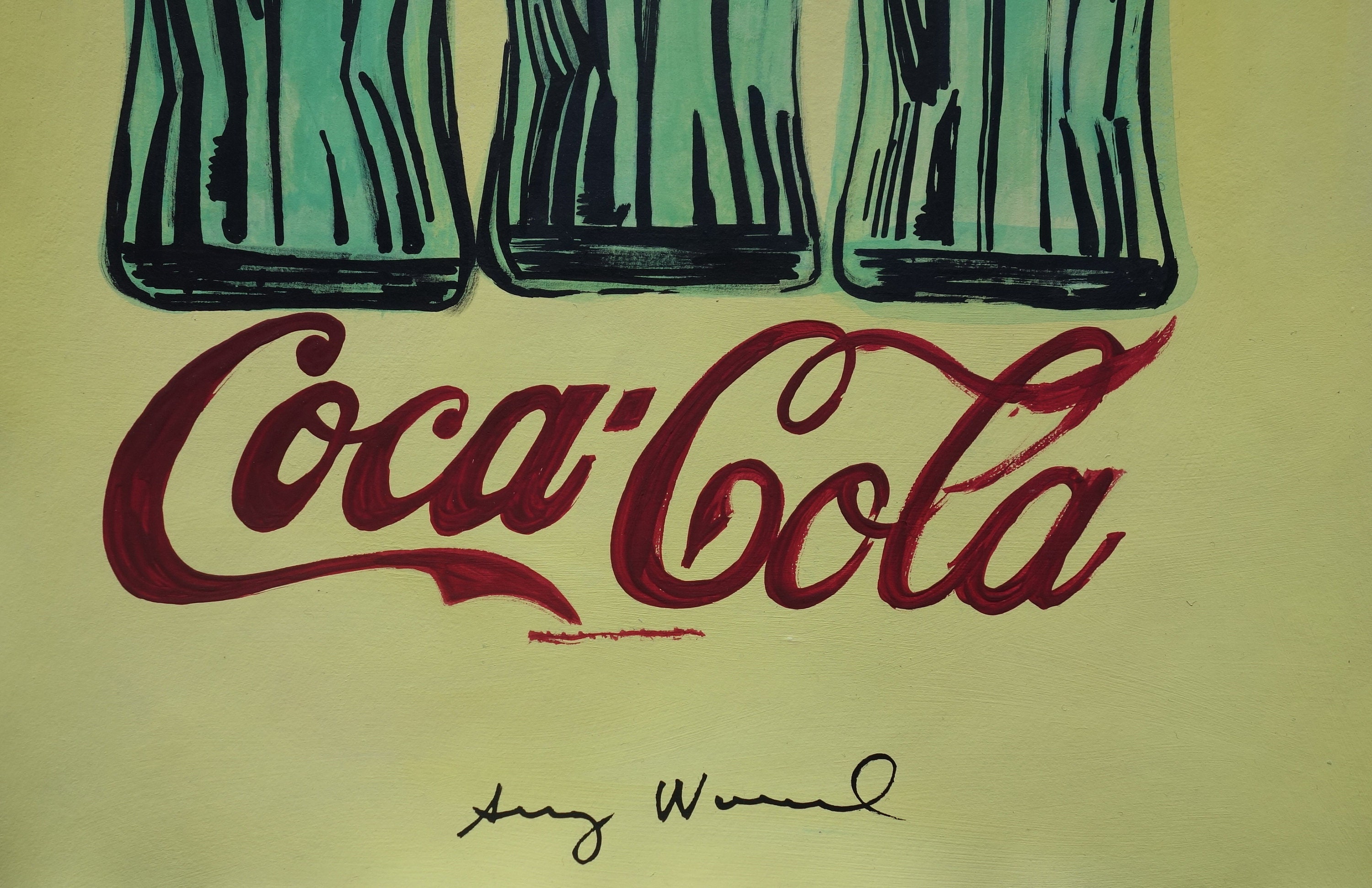 素晴らしいユニークなポップアートの絵画 - コカコーラのボトル