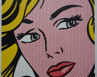 Fine POP ART Girl Limited edition silkscreen serigraph, Lichtenstein, signed, stamped and numbered