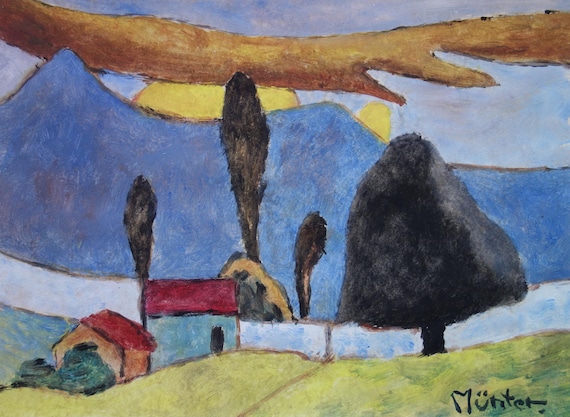 Early German Expressionism Kandinsky Era Original Oil Landscape
