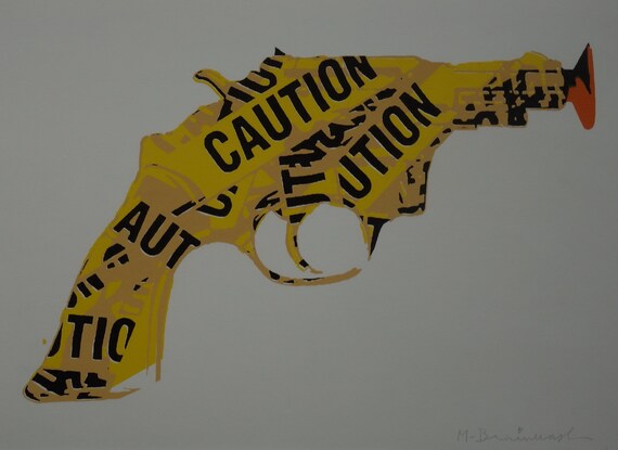 Limited Edition Pop Art Graffiti Gun Silkscreen Serigraph, Signed