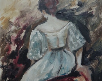 Fine American Impressionist oil portrait of a woman, signed, Whistler Monet era
