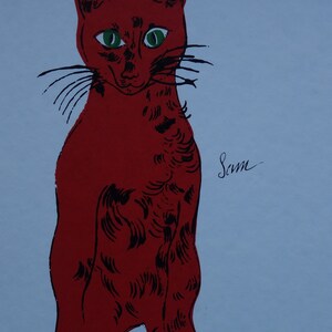 Limited edition Fine POP ART Cat Sam Silkscreen serigraph Warhol, signed, stamped and numbered