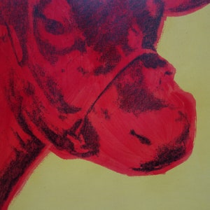 Fine peinture pop art unique vache, signé, Andy Warhol image 7