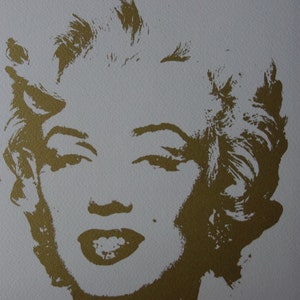 Fine POP ART Gold Marilyn Monroe Limited edition silkscreen serigraph, Warhol, signed, stamped and numbered