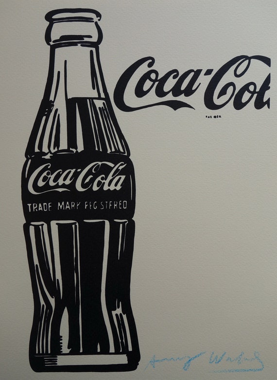 Andy Warhol - アンディウォーホル　コカ・コーラシルクスクリーン 素晴らしいユニークなポップアートの絵画 - コカコーラのボトル