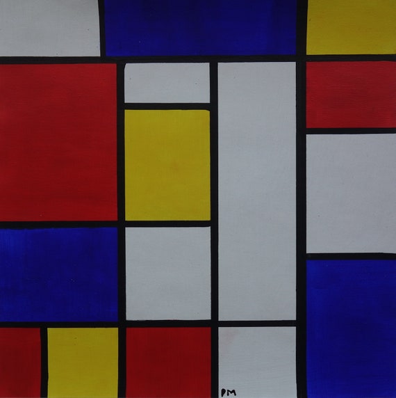 その他 Piet Mondrian 1000% Fine Abstract Expressionism Painting, Minimalism, Signed