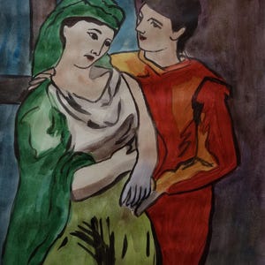 Obra de arte muy rara: retrato al óleo cubista único, firmado por Picasso