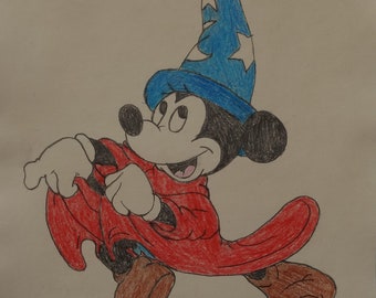 Vintage cartoon Walt Disney Mickey Mouse study, drawing