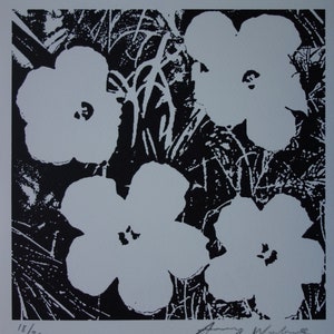 Fine POP ART Flowers Limited edition silkscreen serigraph, Warhol, signed, stamped and numbered