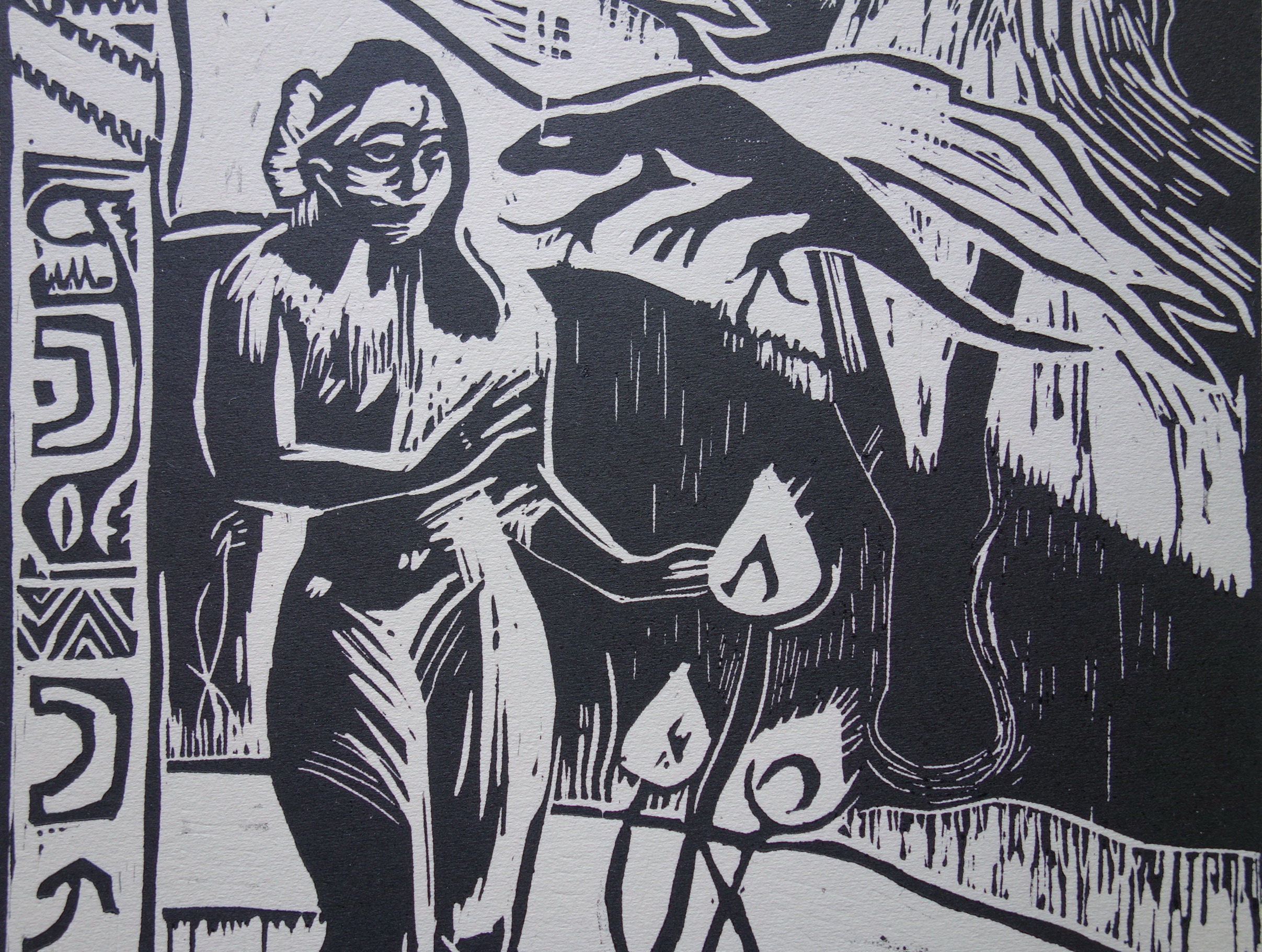 限定版木版画、タヒチの女性、ポール・ゴーギャン、署名、刻印、番号