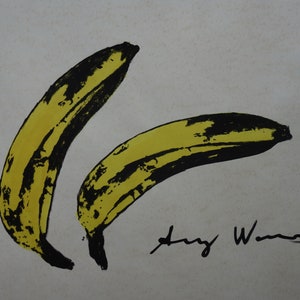 Fine unique Pop Art painting – banana, signed, Andy Warhol