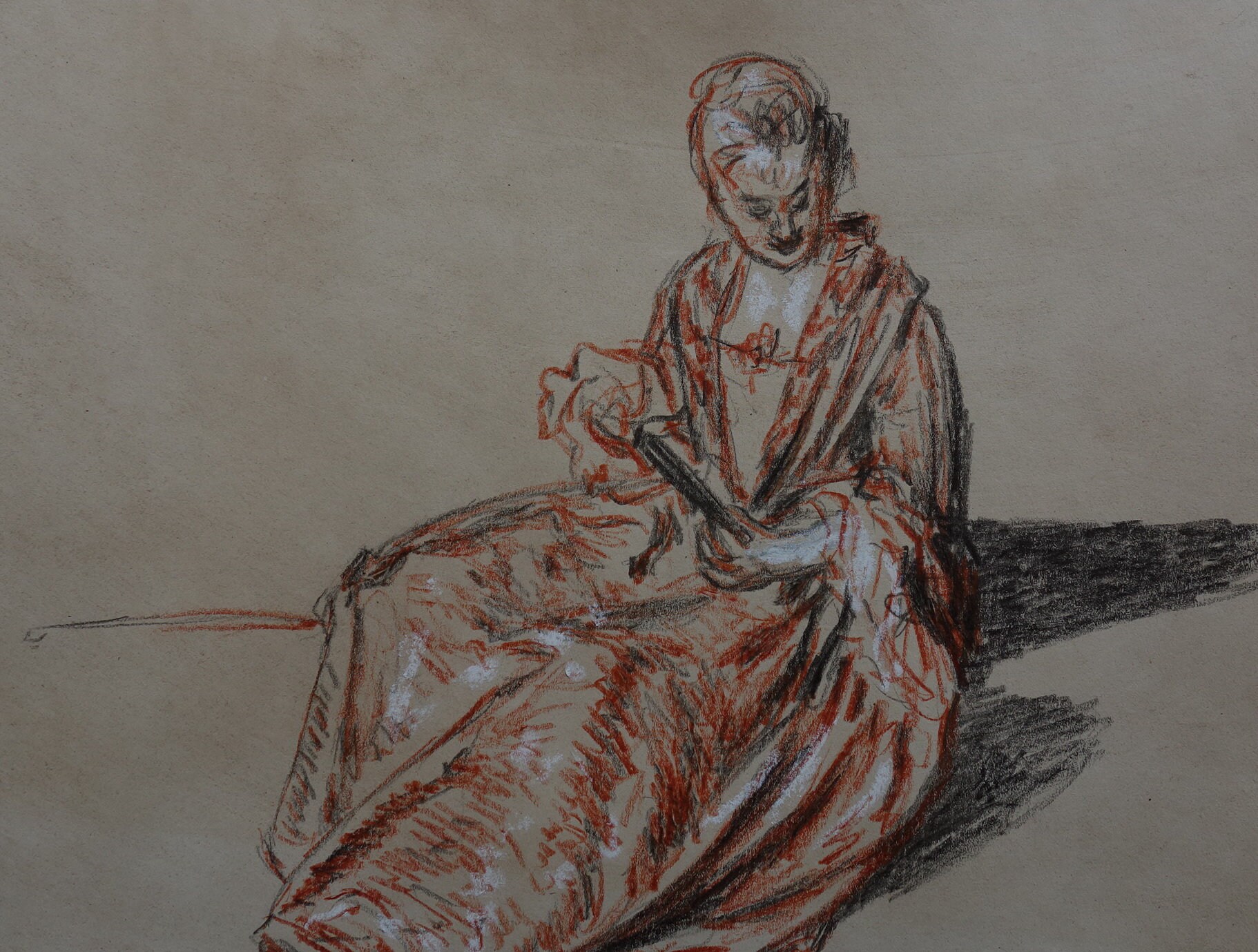 フランスのバロック ロココ オールド マスターの素描、肖像画の習作