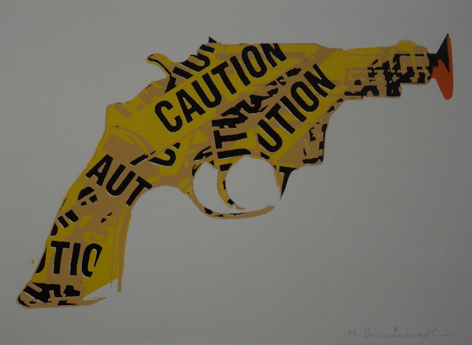 Limited Edition Pop Art Graffiti Gun Silkscreen Serigraph, Signed