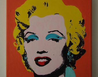 Fine unique Pop Art painting – Marilyn portrait, signed, Andy Warhol