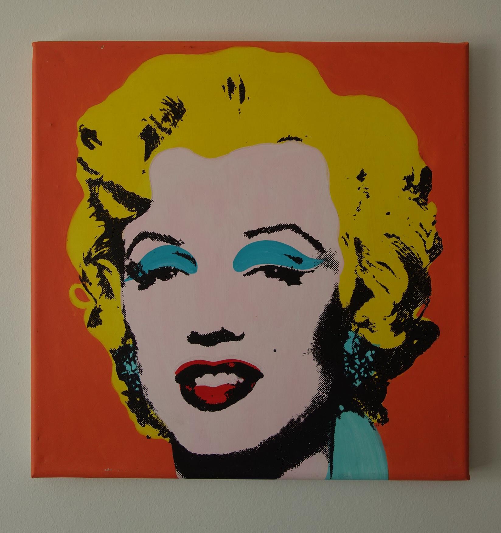 Fine Unique Pop Art Painting – Marilyn Portrait, Signed, Andy