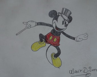 Vintage Cartoon Walt Disney Mickey Mouse Study Drawing - Etsy UK Vintage Cartoon Walt Disney Mickey Mouse Study Drawing - Etsy UK